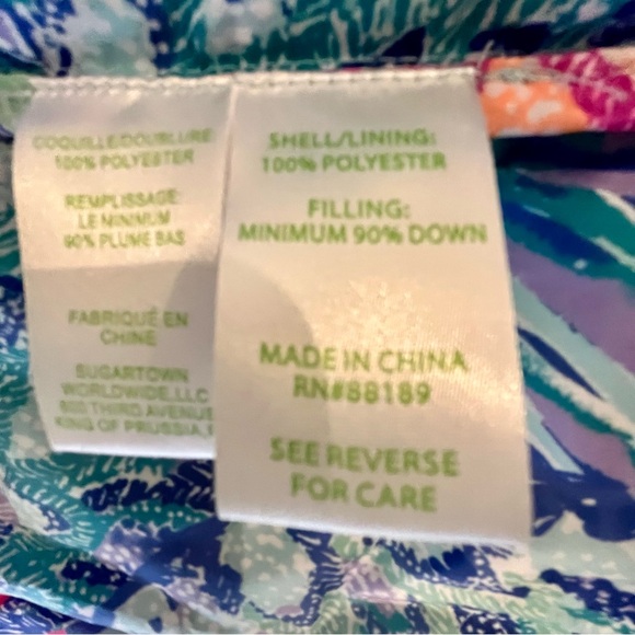 Lilly Pulitzer Elana Puffer Down Vest In Seasalt Blue Size Extra Small XS - Picture 5 of 7